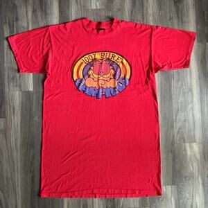 Vintage 1978 Garfield Sleep Shirt Size One Size Fits All Red Comic Cartoon